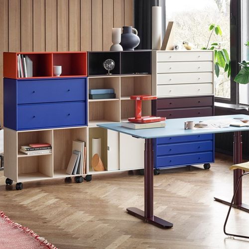 床置き収納家具 - 6125 - Montana Furniture - 壁取り付け式 / キャスター付き / 現代風
