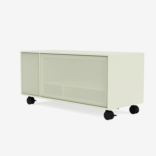 現代風テレビキャビネット - SL13L - Montana Furniture - キャスター付き / ラッカー塗装MDF / スチール製