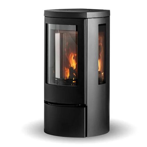 薪ストーブ - COZY CLASSIC LOW SIDEGLASS - Jydepejsen A/S - 壁取り付け式 / 3面タイプ / 現代風