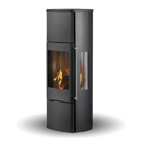 独立型ストーブ - SENZA HIGH SIDEGLASS - Jydepejsen A/S - 3面タイプ / 現代風 / スチール製