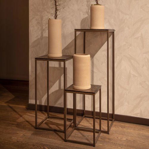 現代風ネストテーブル - SILAY - EUROFASHION HOMETEXTILES & CONCEPTS - 金属製 / 金属脚 / 正方形