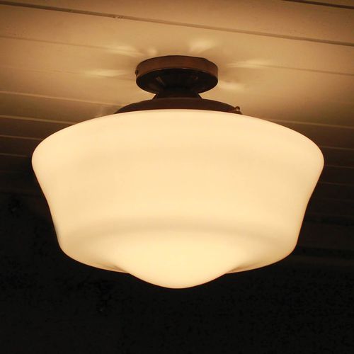 伝統的シーリングライト - SCHOOLHOUSE  - Mullan Lighting - 円形 / ガラス製 / 真ちゅう製