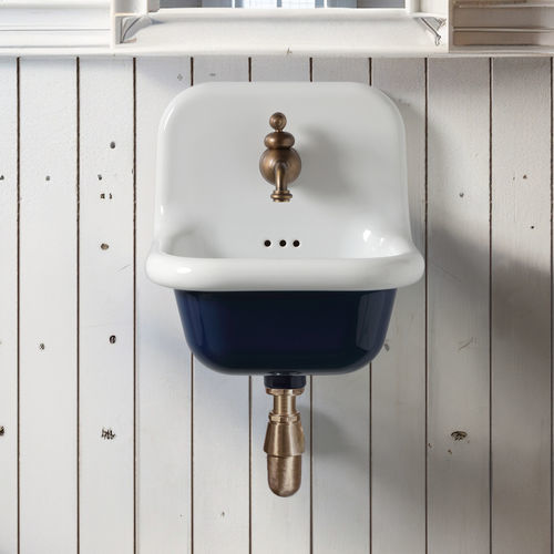 壁掛け式洗面器 - TCL40 - BLEU PROVENCE - セラミック製 / タオル掛け付き / マット仕上げ