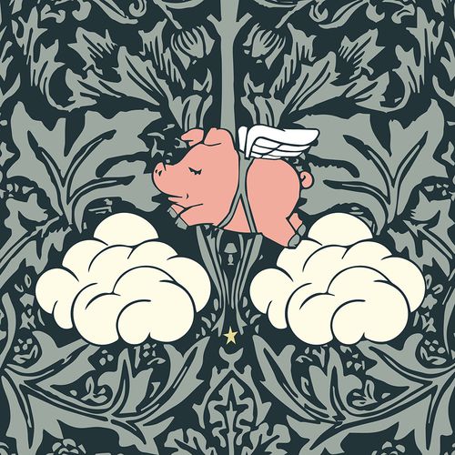 クラシック壁紙 - MORRIS DREAM - CLASSIC DARK GREEN WITH COLOURS - Mineheart - 不織布製 / 花 / 自然模様