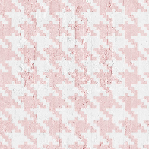 現代風壁紙 - PINK PIED DE POULE - Mineheart - 不織布製 / 柄付き / ファブリック調