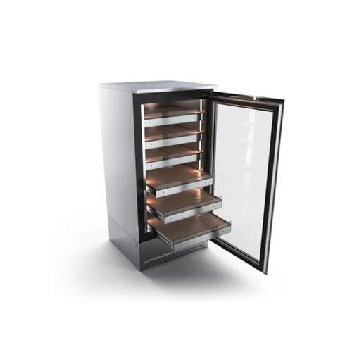 カウンター冷蔵陳列ケース - Havana - Moving Glass & Metal Design - ステンレススチール製 / 木製 / 開き戸付き