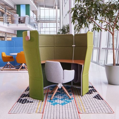 モジュラー式PODデスク - OPENEST PRIVACY DESK - Haworth - 布製 / ペイントスチール製 / オープン スペース用