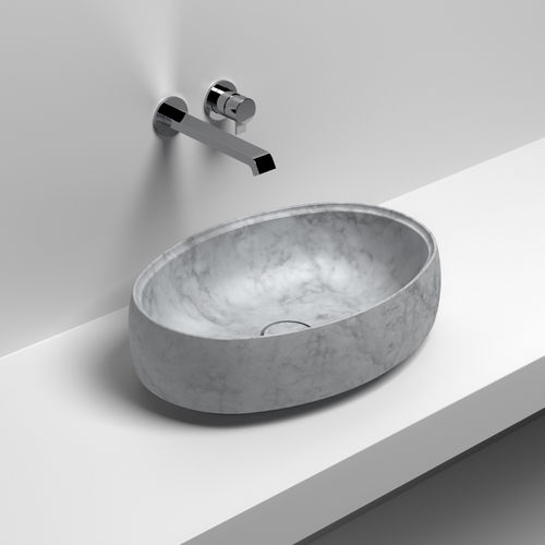 カウンタートップ型洗面器 - GRAL OVALE - SIGN - 天然石 / 楕円形 / 現代風
