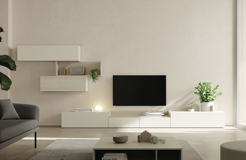 現代風リビング用壁面ユニット - ON SAL&Oacute;N 7 - VIVE - MUEBLES VERGE S.L. - 突板 / マットなラッカー塗装木材 / 引き出し付き