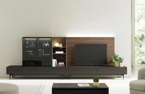 現代風リビング用壁面ユニット - ON SAL&Oacute;N 10 - VIVE - MUEBLES VERGE S.L. - 漆木材 / 突板 / ウォールナット