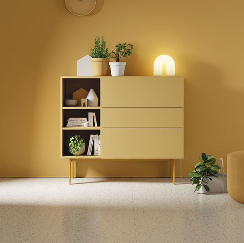 現代風サイドボード - COMPACT APARADOR 16 - VIVE - MUEBLES VERGE S.L. - マットなラッカー塗装木材 / 棚付き / 引き出し付き