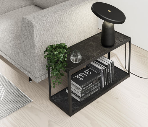 現代風サイドテーブル - KUB 5 - VIVE - MUEBLES VERGE S.L. - セラミック製 / 金属脚 / 長方形