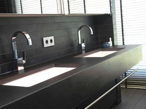 天然石カウンタ－トップ - TOP CUCINA ARDESIA BLACK  - MAP Slate Srl - キッチン用