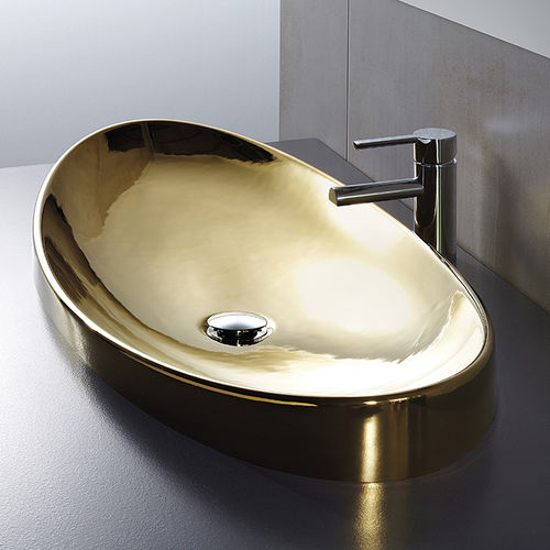 カウンタートップ型洗面器 - 3304052 - Ceramicas Gala - 金属製 / 楕円形 / 現代風
