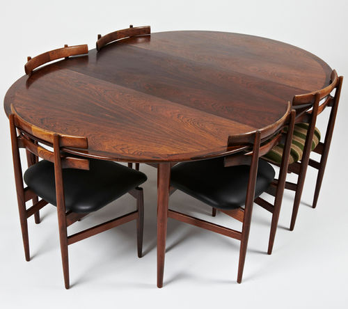 北欧デザインダイニングテーブル - 1961 - 1969 - paere dansk - ローズウッド製 / 円形 / 楕円形