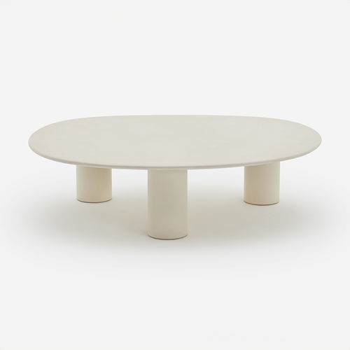 現代風ローテーブル - Dombolo Extra Large - HALDANE - Dekton®製 / ラッカー仕上げのステンレススチール製脚 / 楕円形