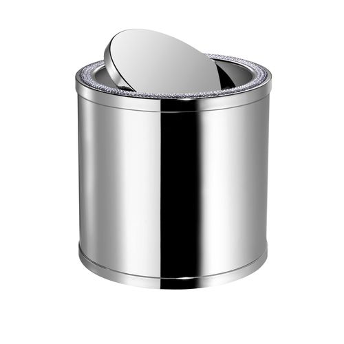 バスルーム用ゴミ箱 - 89192 - Windisch S.A. - 真ちゅう製 / swarovski® クリスタル製 / ふた付き