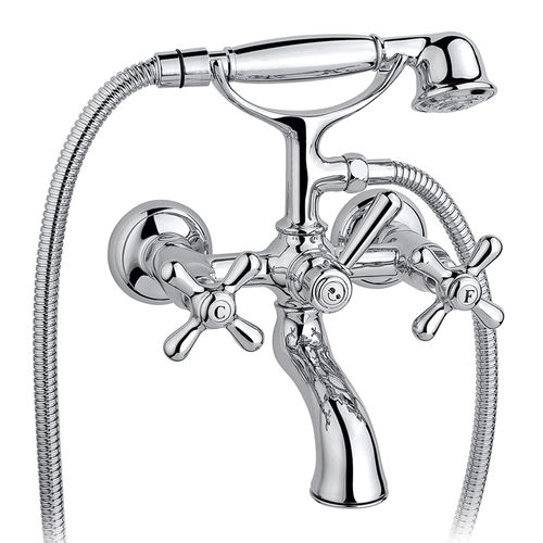 シャワー用ダブルハンドル混合水栓 - 950.2501.01 - Aqua Prestige - バスタブ用 / 壁取り付け式 / 真ちゅう製