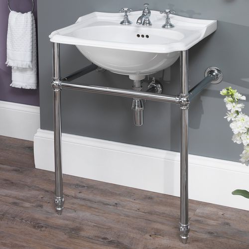 置き型洗面器 - 240.04601+ 240.0490 - Aqua Prestige - 磁器製 / シングルレバー混合栓付き / タオル掛け付き