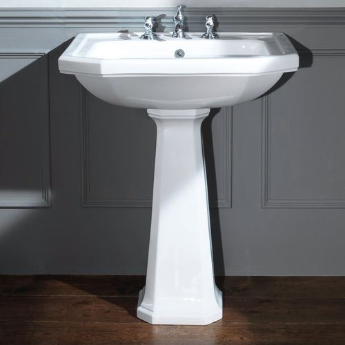 置き型洗面器 - 240.09701.WH & 240.09620.WH + 240.09620.WH - Aqua Prestige - 磁器製 / 長方形 / 穴1つ