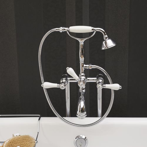 シャワー用ダブルハンドル混合水栓 - 950.2101 - Aqua Prestige - バスタブ用 / 壁取り付け式 / 真ちゅう製