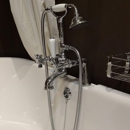 シャワー用ダブルハンドル混合水栓 - 950.1401 - Aqua Prestige - バスタブ用 / 壁取り付け式 / 床置き