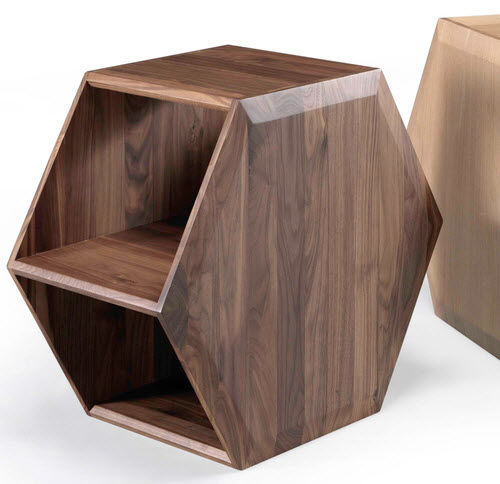 現代風サイドテーブル - HEXA - Wewood - Portuguese Joinery - オーク材 / ウォールナット / 無垢材