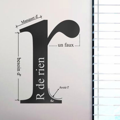 テキスト壁ステッカー - R DE RIEN - Paristic - 装飾用