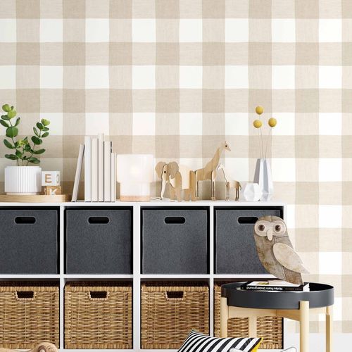 現代風壁紙 - MiniMe : PIC-NIC - Parato - 幾何学模様 / ファブリック調 / グレー