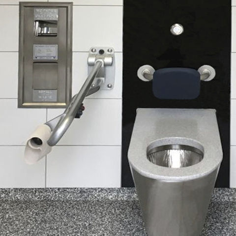 壁付け型トイレ - DISABLED ACCESS - HERING Sanikonzept GmbH - 金属製 / 業務用 / 楕円形