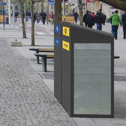 リサイクル用ゴミ箱目隠し - ZURICH - CERVIC ENVIRONMENT - 商業用 / 再生プラスチック製 / 溶融亜鉛メッキ鋼製