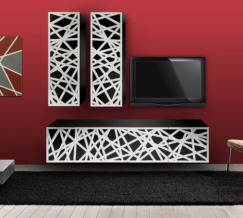 現代風テレビキャビネット - MAFURN 1 - BOHEME DESIGN - ラミネート / 白色 / 黒色