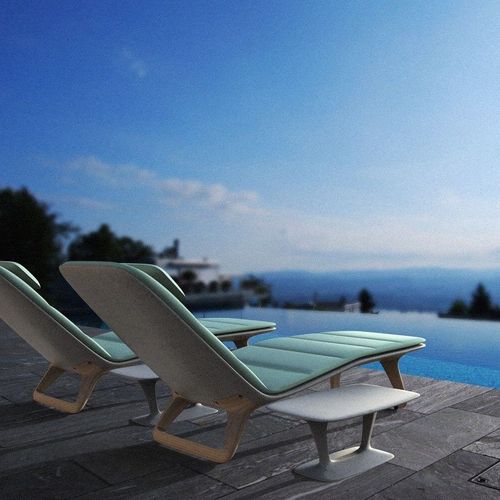 現代風サマーベッド - LOUNGER MINT - Stayconcrete - 布製 / コンクリート製 / 木製