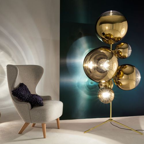 床置きランプ - MIRROR BALL : MBBSC01G-FEUM1 - Tom Dixon - スチール製 / ポリカーボネート製 / オリジナルデザイン