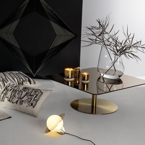 現代風ローテーブル - FLASH : FLT03-M1 - Tom Dixon - ガラス製 / 真ちゅう製 / 鉄製