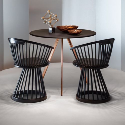 現代風ダイニングルーム用チェア - FAN : FAD01BL/FAD02NA - Tom Dixon - 屋内用 / 革製 / 木製