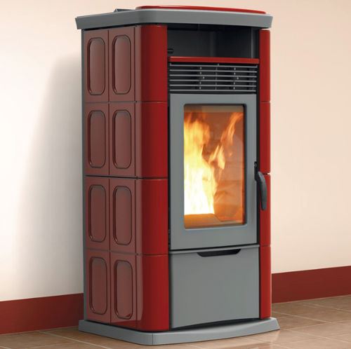 ぺレットストーブ - 7000 TCOM MAIOLICA - THERMOROSSI - 0 - 5 kW / 5 kW...10 kW / 床置き