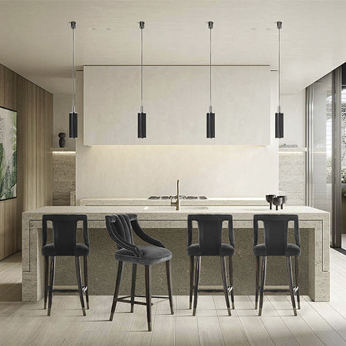 伝統的バ－チェア - CAYO COUNTER - BRABBU DESIGN FORCES - 屋内用 / ベロア / 黒檀材脚