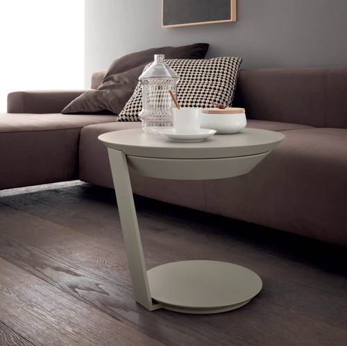 現代風補助テーブル - Point - Presotto - ラッカー塗装メタル製 / 塗装金属脚 / 円形