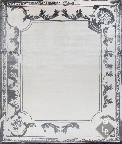 伝統的絨毯 - FONTENAY NEW AGE FRAME SMOKE - Edition Bougainville - 柄付き / 麻製 / ウール製