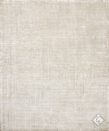 現代風絨毯 - HORNSTULL BEIGE - Edition Bougainville - 縞模様 / ウール製 / 絹