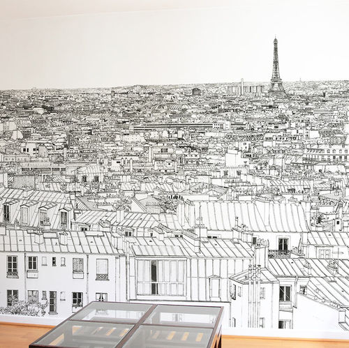 現代風壁紙 - papier peint vue de paris panoramique - Ohmywall - パノラマ / 現代風 / 風景柄