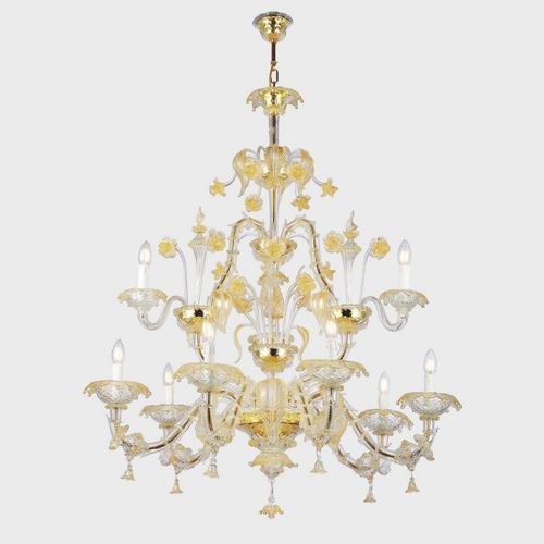 伝統的シャンデリア - CA' REZZONICO GOLD  - Sogni di Cristallo - ムラノガラス製 / 電球6個 / 電球8個