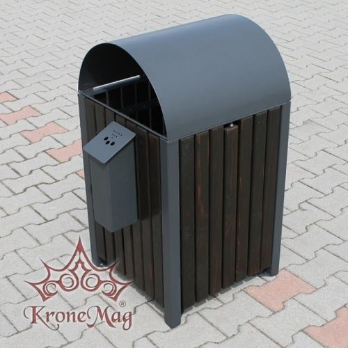 公共用ゴミ箱 - URBAN 9.S - KRONEMAG MILLENIUM srl - 金属製 / 木製 / 灰皿付