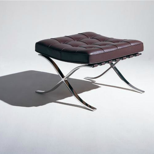 現代風フットレスト - BARCELONA® - Knoll international - 革製 / スチール製 / クロム