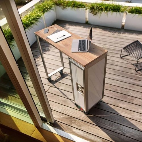 現代風バーテーブル - HIGHTABLE_BY JANUA_NATURAL - bordbar design GmbH - オーク材 / 陽極酸化アルミ脚 / 長方形