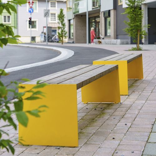 現代風公共ベンチ - BLOC - Vestre - 溶融亜鉛メッキ鋼製 / 木製 / 背もたれなし