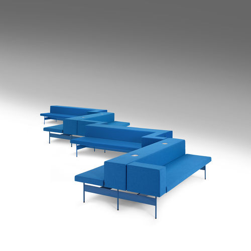 モジュール式布張りベンチ - GATE - OFFECCT - 現代風 / 布製 / 革製