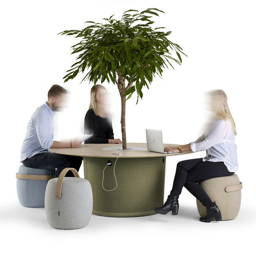 現代風テーブル - ON POINT - OFFECCT - ラッカー塗装MDF / 布製 / 革製脚