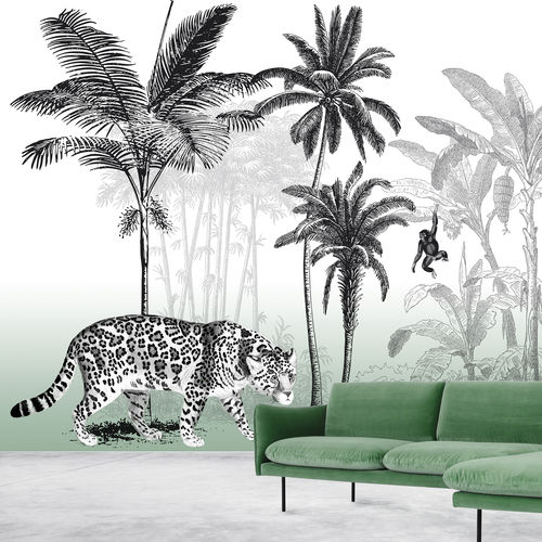 現代風壁紙 - UN JAGUAR DANS LE SALON - Arta WallDeco - 自然模様 / パノラマ / 動物柄